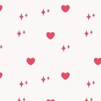 Seamless pattern in the form of hearts and stars on a white background. With love, Valentine's Day. Vector illustration