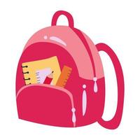 ilustración de una mochila para niños en edad escolar sobre un fondo blanco vector