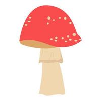 red poisonous mushroom highlighted on a white background. A set of vector illustrations.