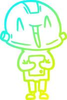 cold gradient line drawing cartoon robot vector