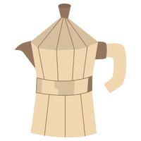 Vector illustration of a geyser coffee maker isolated on a white background. Fashionable illustration for web design and print design