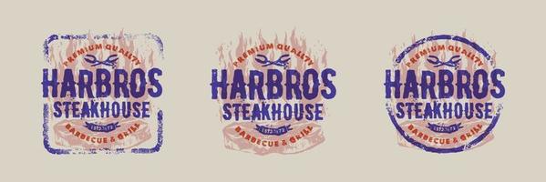 Steak House Stamp Vintage Badge Logo Emblem
