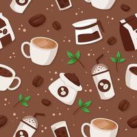 Coffee Beverages Seamless Pattern vector