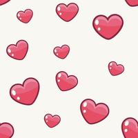 patrón transparente de corazón rosa, sobre un fondo blanco. amor, día de san valentín. ilustración vectorial vector