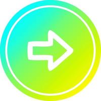 direction arrow circular in cold gradient spectrum vector