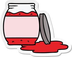 sticker cartoon doodle of a strawberry jam vector