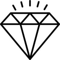 icono de línea de diamante vector