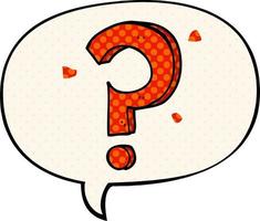 cartoon question mark and speech bubble in comic book style vector