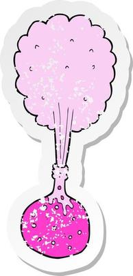 retro distressed sticker of a cartoon science experiment