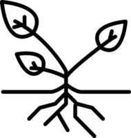 icono de línea de raíces de plantas vector