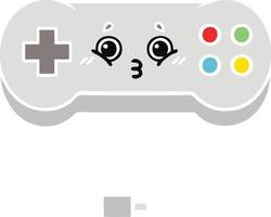 controlador de juego de dibujos animados retro de color plano vector