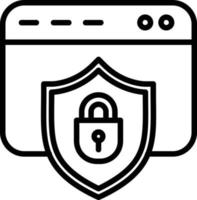 icono de línea de seguridad de internet vector