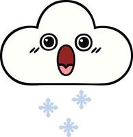 cute cartoon snow cloud vector