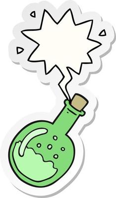cartoon potion and speech bubble sticker