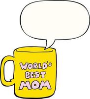 worlds best mom mug and speech bubble vector