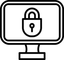 Online Security Line Icon vector
