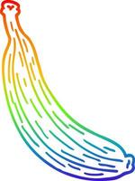 rainbow gradient line drawing cartoon yellow banana vector