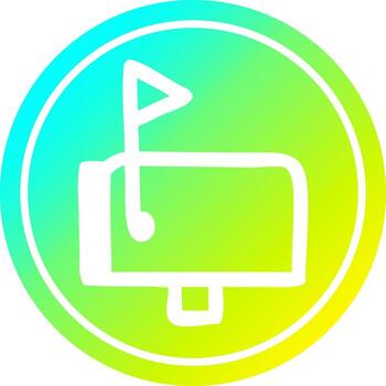 buzón de correo circular en espectro de gradiente frío vector