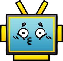 gradient shaded cartoon robot head vector