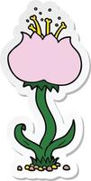sticker of a cartoon exotic flower vector
