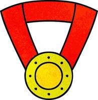 medalla de oro de dibujos animados de textura grunge retro vector