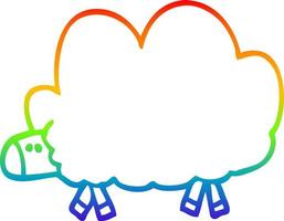 rainbow gradient line drawing cartoon black sheep vector