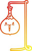 warm gradient line drawing happy cartoon science experiment vector