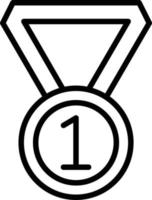 Winner Medal Line Icon vector