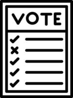 Ballot Paper Line Icon vector