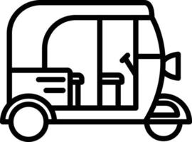 Rickshaw Line Icon vector