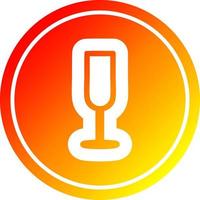 champagne flute circular in hot gradient spectrum vector