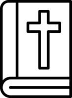 icono de la línea de la biblia vector