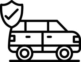 Car Insurance Line Icon vector