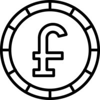 icono de línea de moneda de libra vector