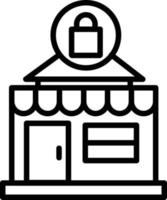 Store Closed Line Icon vector