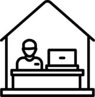 Work From Home Line Icon vector