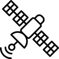 icono de línea de satélite vector