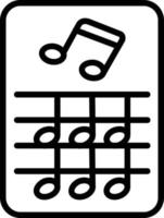 icono de línea de partitura musical vector