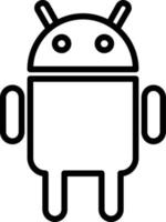 icono de línea androide vector