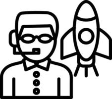 Spaceship Instructor Line Icon vector