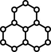 icono de línea de estructura hexagonal vector