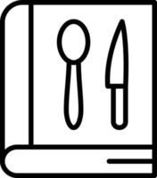 icono de línea de libro de recetas vector