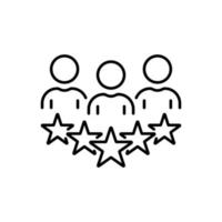 Experience Qualification Team Line Icon. Satisfaction User Customer Service Review Linear Pictogram. Good Quality Happy Client High Quality Outline Icon. Editable Stroke. Vector Illustration.