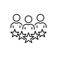 Experience Qualification Team Line Icon. Satisfaction User Customer Service Review Linear Pictogram. Good Quality Happy Client High Quality Outline Icon. Editable Stroke. Vector Illustration.