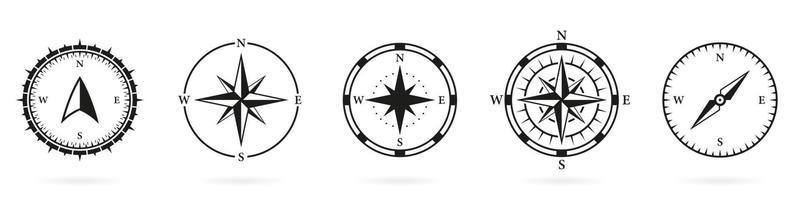 Compass icon wind map north west Royalty Free Vector Image