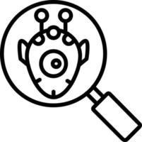 Alien Research Line Icon vector