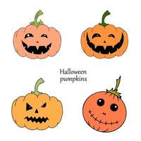 Halloween pumpkin set, vector