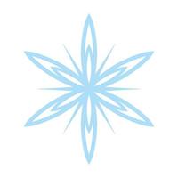 Snowflake icon, vector snow symbol isolated on white background