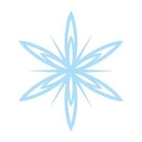 Snowflake icon, vector snow symbol isolated on white background