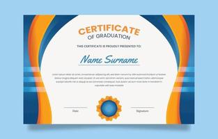 certificado de plantilla de diseño de graduación vector